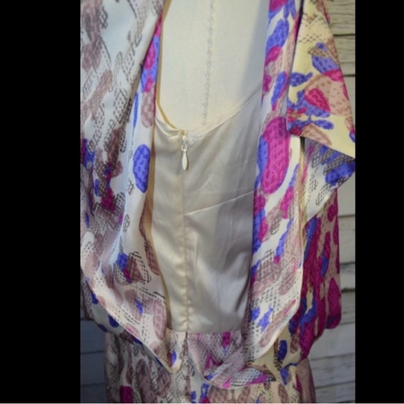 JESSICA SIMPSON Satin One Shoulder Colourful Cocktail/ Wedding Guest Dress - Picture 3 of 3